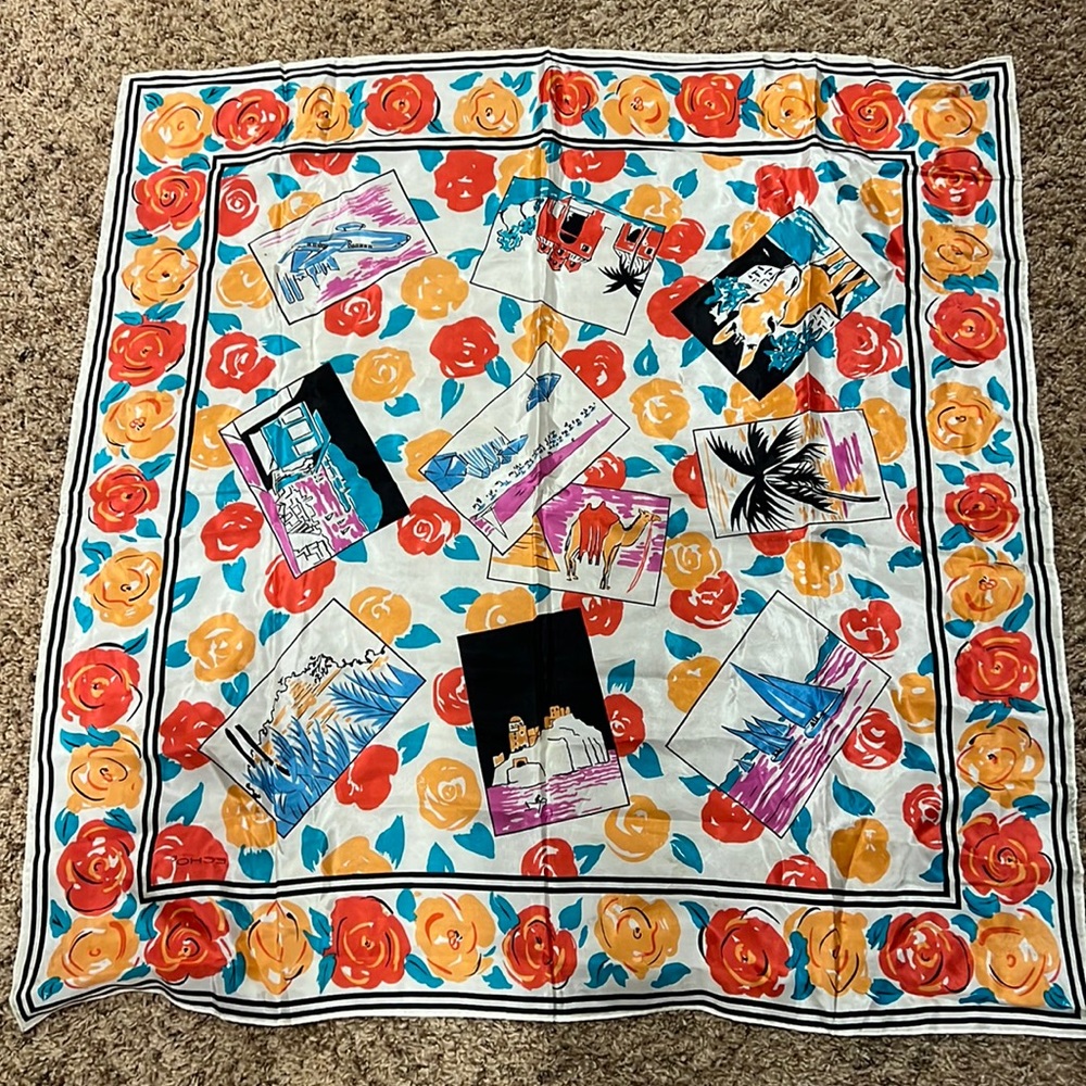 ECHO square scarf - flowers etc